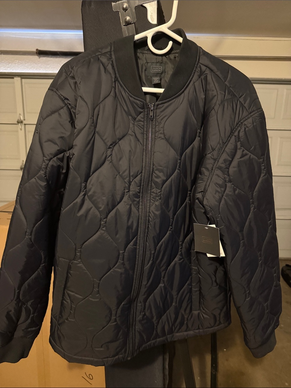 Nordstrom Men's Quilted Navy Bomber Jacket